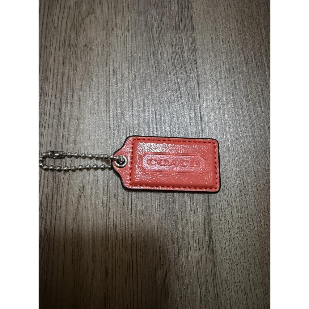 Coach Orange/CoralColor Hang Tag, Purse Charm